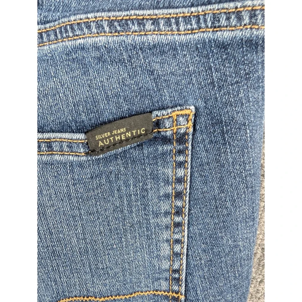 Silver Jeans Co Authentic The Relaxed Straight Leg Blue Denim 34x32